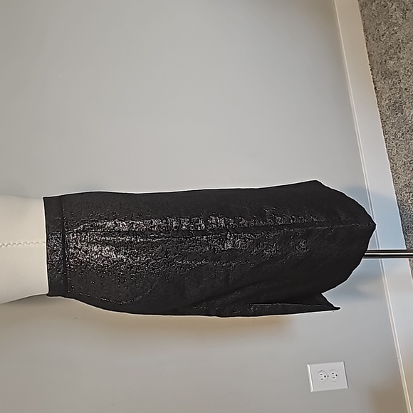 Who What Where Black Metallic Stretch Bodycon Pencil Skirt Size 14 - Picture 3 of 9